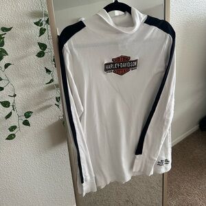 Harley-Davidson White Shirt with Black and Orange Logo